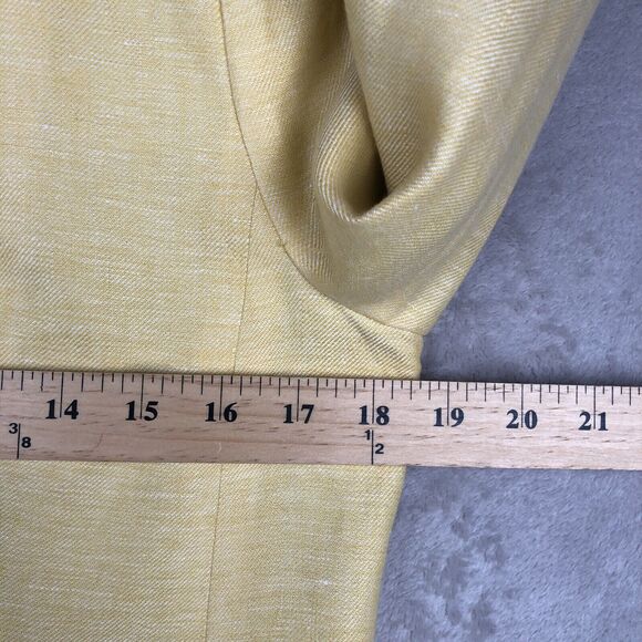 TALBOTS 100% Linen Blazer Women’s‎ Sz 4 Yellow 1 Button Lined Jacket Career - Picture 6 of 12